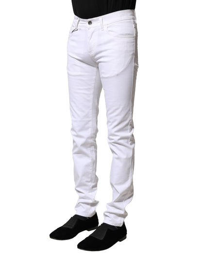 Dolce & Gabbana White Cotton Skinny Denim Jeans