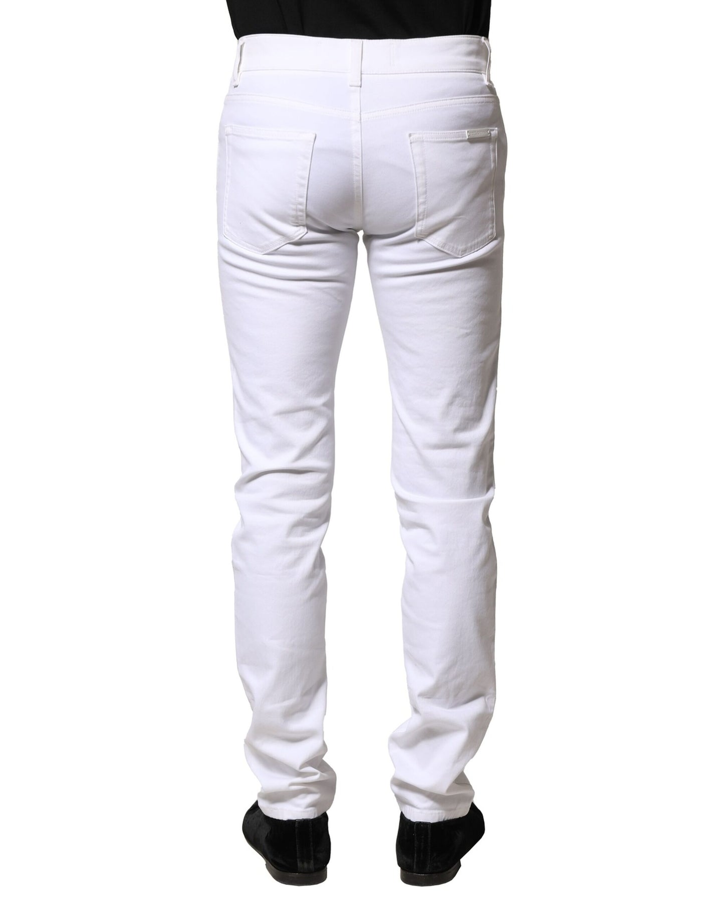 Dolce & Gabbana White Cotton Skinny Denim Jeans