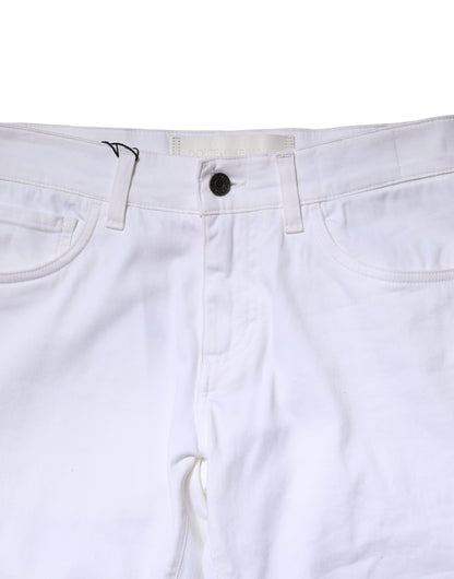 Dolce & Gabbana White Cotton Skinny Denim Jeans