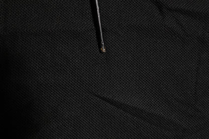 Dolce & Gabbana Black DG Silk Vneck Collared Men Polo T-shirt