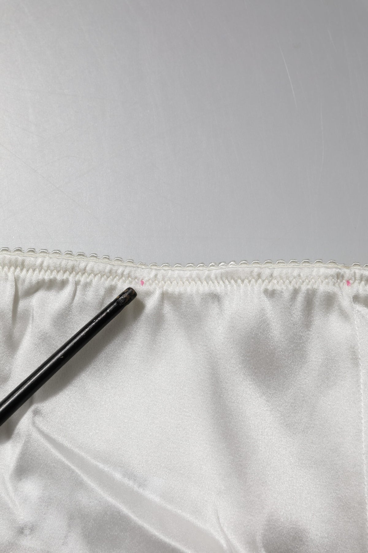 Dolce & Gabbana Ivory Silk Tapered High Waist Pants