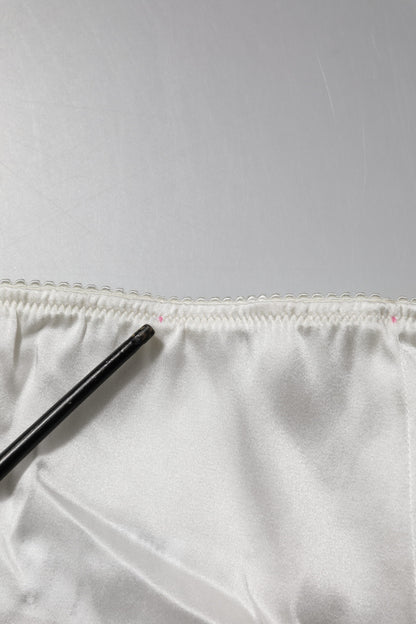 Dolce & Gabbana Ivory Silk Tapered High Waist Pants