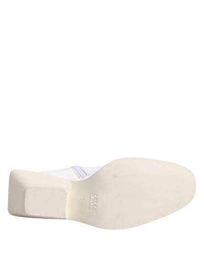 Maison Margiela White Square Heel Zip Ankle Boots
