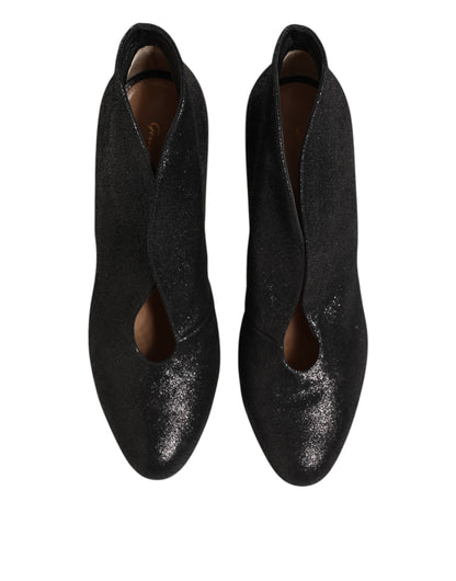 Gianvito Rossi Metallic Black Pump Stiletto Heels