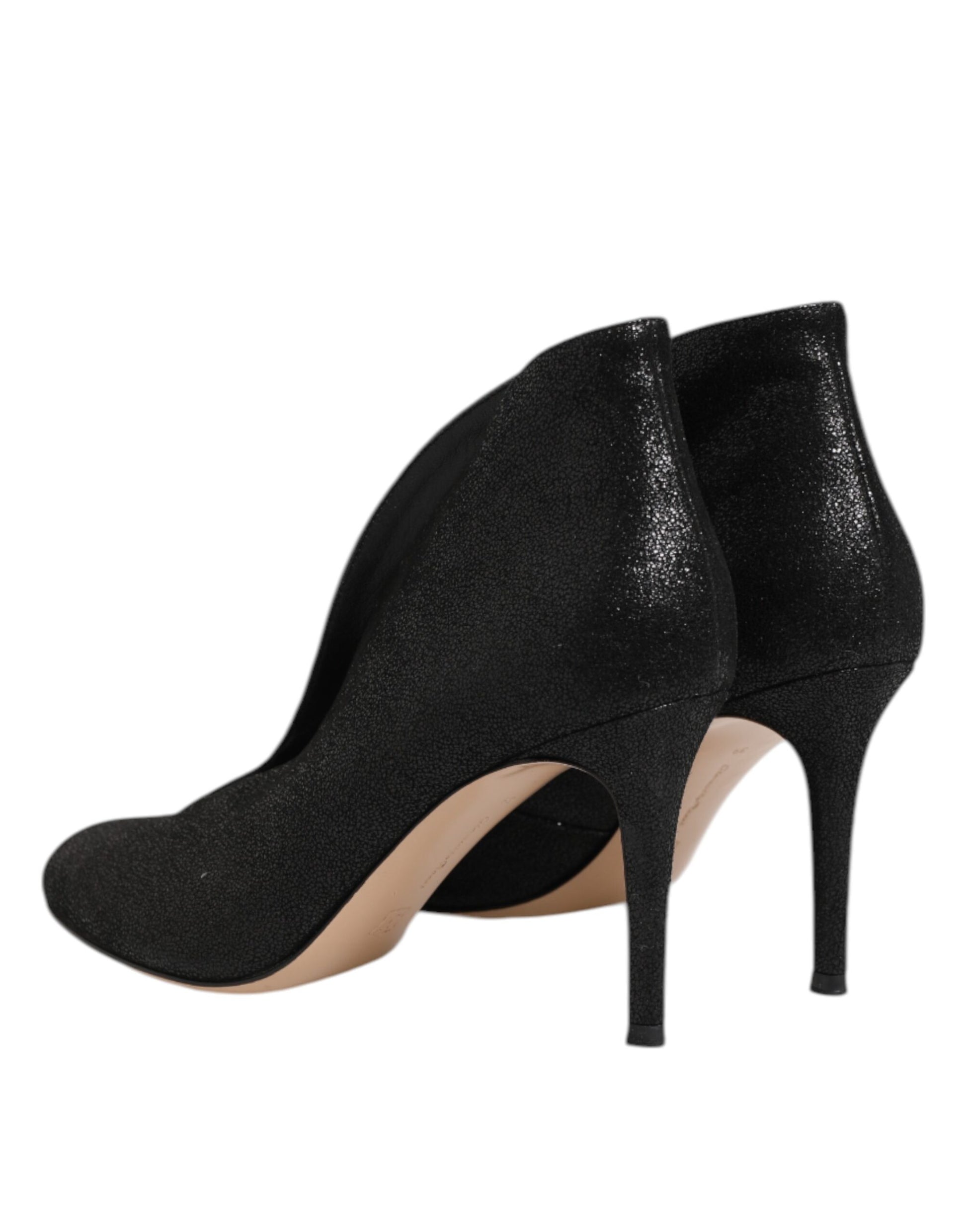 Gianvito Rossi Metallic Black Pump Stiletto Heels