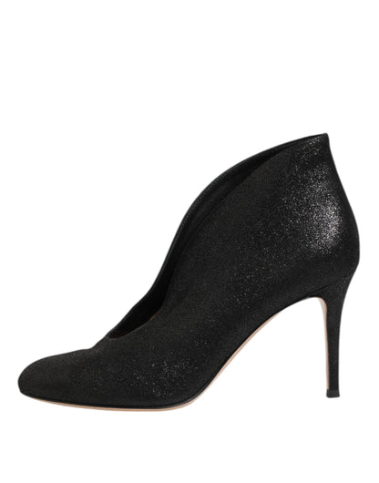Gianvito Rossi Metallic Black Pump Stiletto Heels