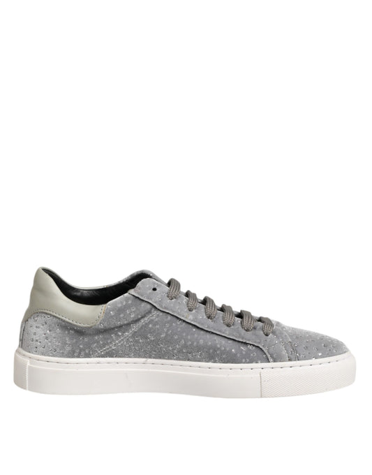 HIDE & JACK Gray Suede Low Top Lace Up Sneakers Shoes