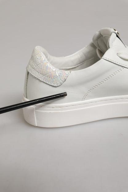 HIDE & JACK White Leather Low Top Lace Up Sneakers Shoes
