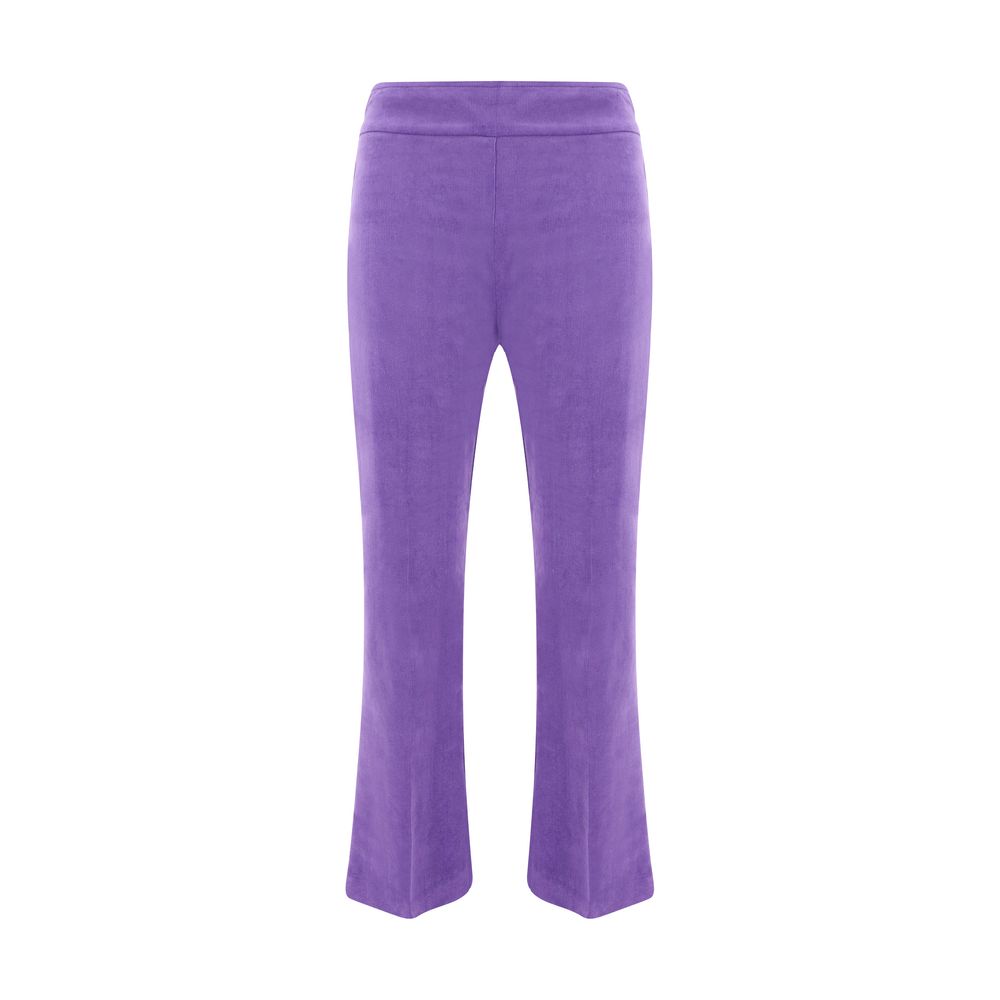 Avenue Montaigne Velvet-Effect Cotton Pants
