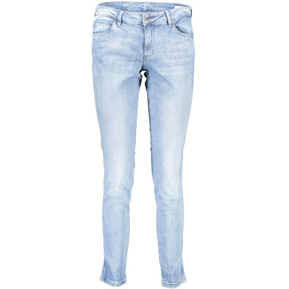 Guess Jeans Blue Cotton Skinny Mid Rise Jeans for Women