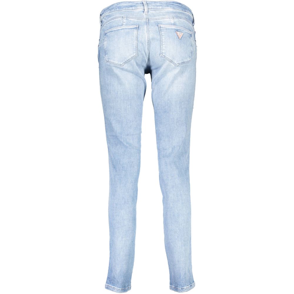 Guess Jeans Blue Cotton Skinny Mid Rise Jeans for Women