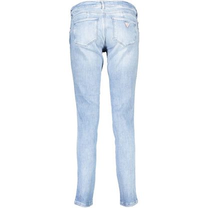 Guess Jeans Blue Cotton Skinny Mid Rise Jeans for Women
