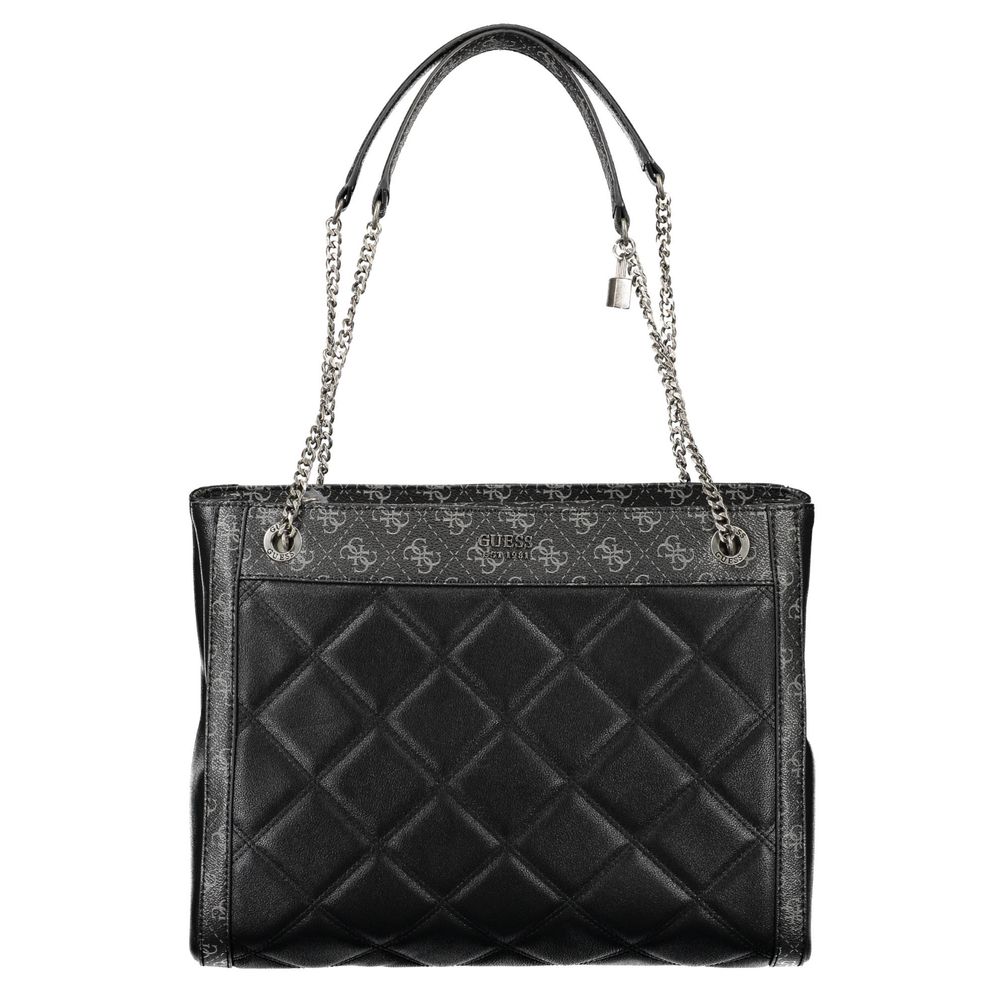 Guess Jeans Black Handbag – Faux Leather, Elegant Design