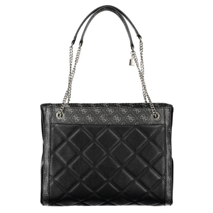 Guess Jeans Black Handbag – Faux Leather, Elegant Design