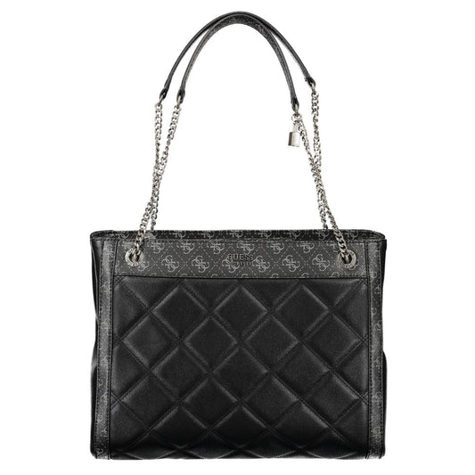 Guess Jeans Black Handbag – Faux Leather, Elegant Design