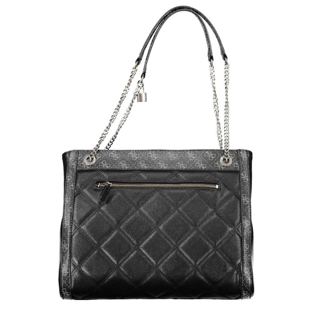 Guess Jeans Black Handbag – Faux Leather, Elegant Design
