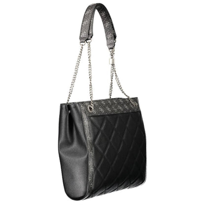 Guess Jeans Black Handbag – Faux Leather, Elegant Design