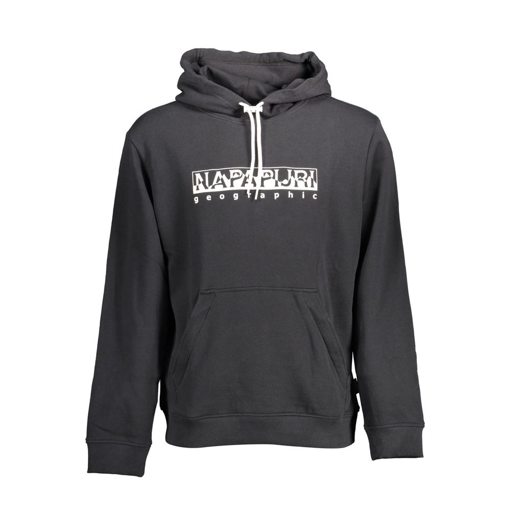 Napapijri Black Cotton Sweater with Hood