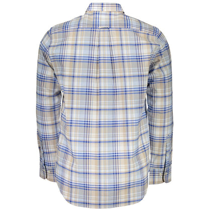 Gant Blue Cotton Shirt - Regular Fit Short Sleeve