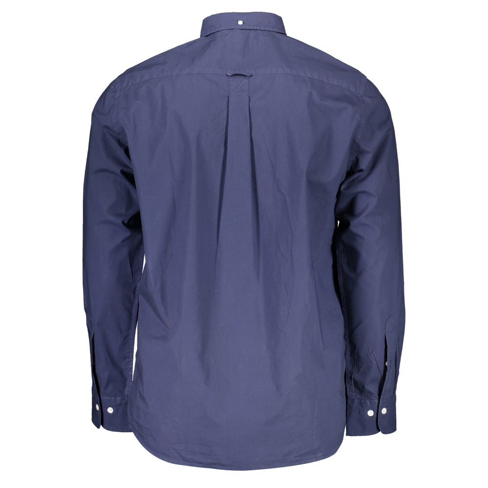 Gant Blue Cotton Shirt - Regular Fit, Short Sleeves