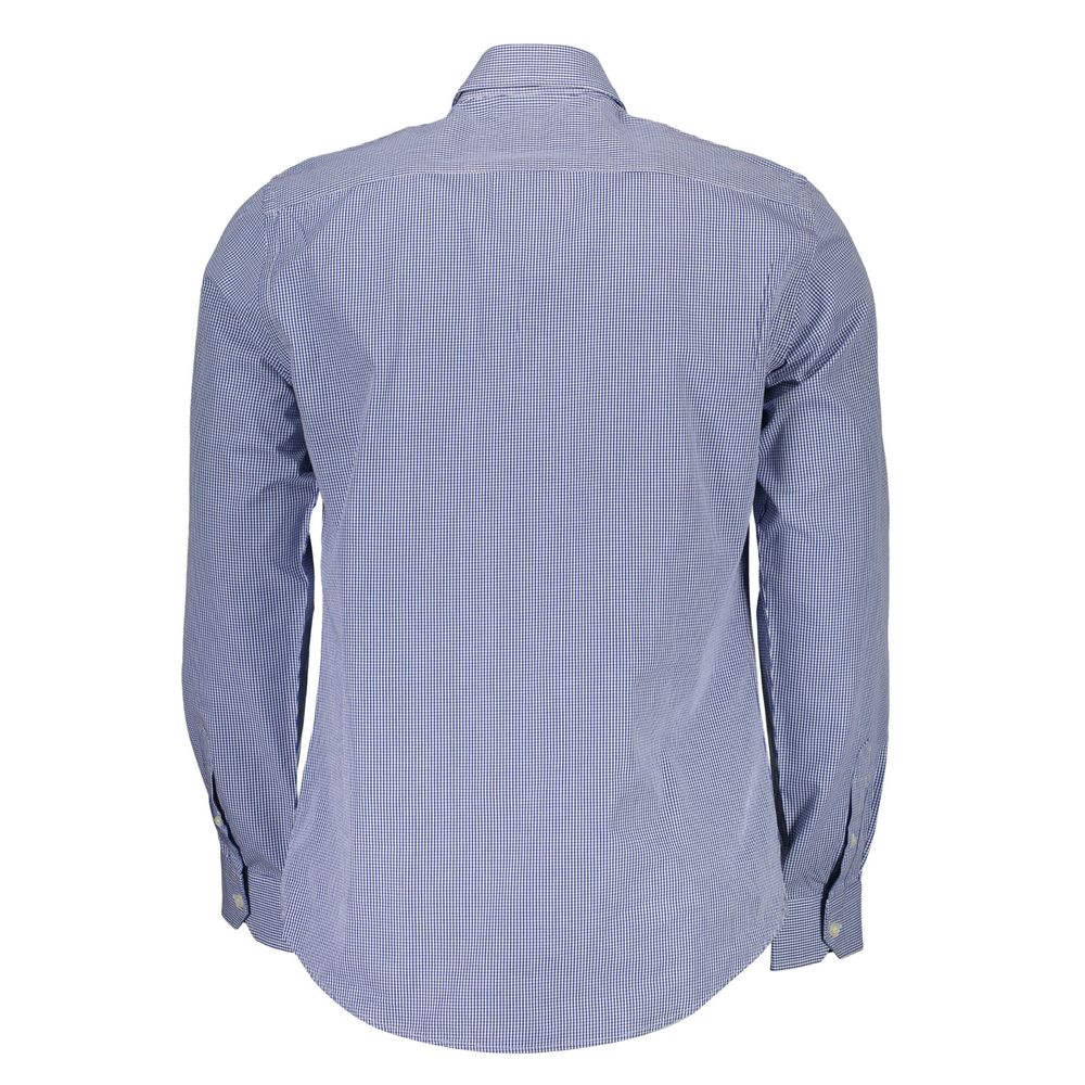 Harmont & Blaine Blue Cotton Shirt - Narrow Fit Elegance
