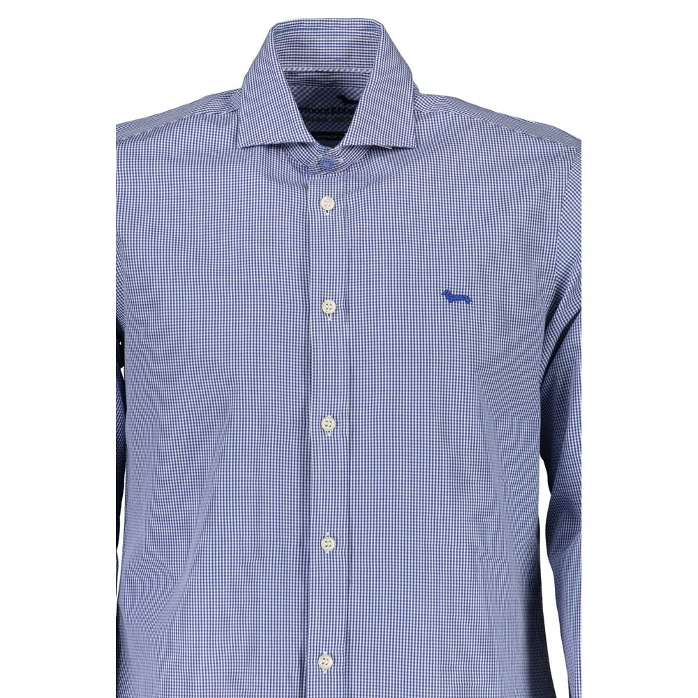 Harmont & Blaine Blue Cotton Shirt - Narrow Fit Elegance
