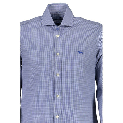 Harmont & Blaine Blue Cotton Shirt - Narrow Fit Elegance