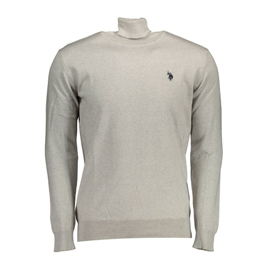 U.S. POLO ASSN. Grey Cotton Turtleneck Sweater