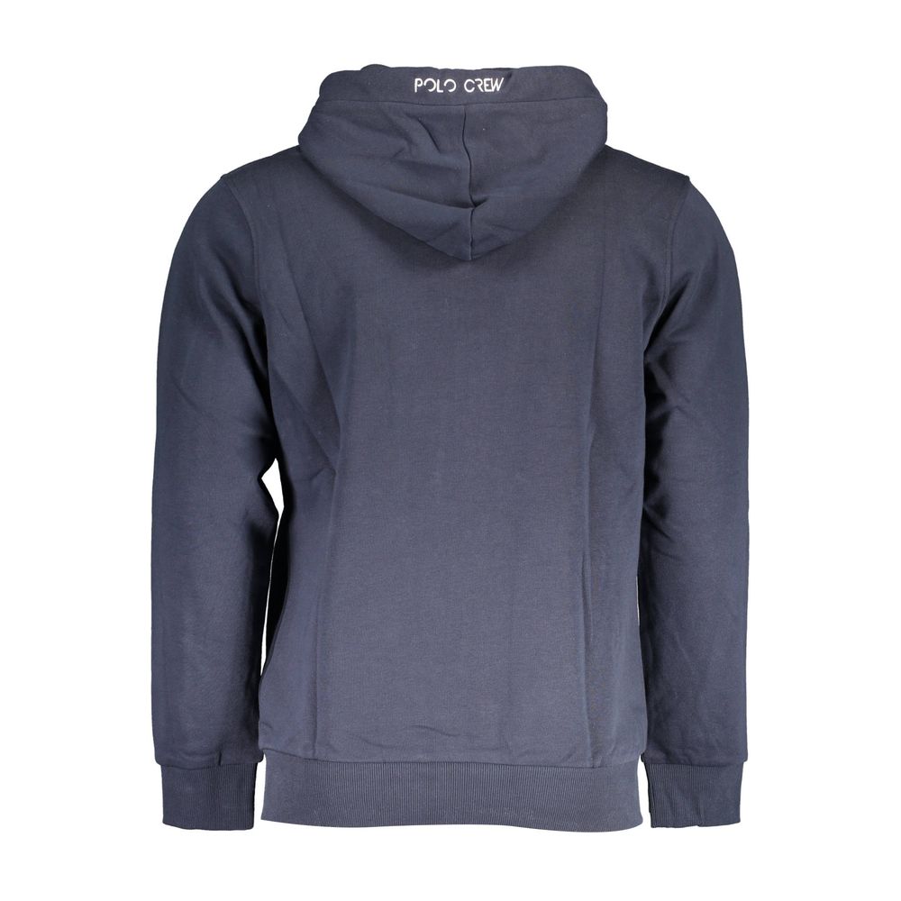 La Martina Blue Cotton Hoodie Sweater