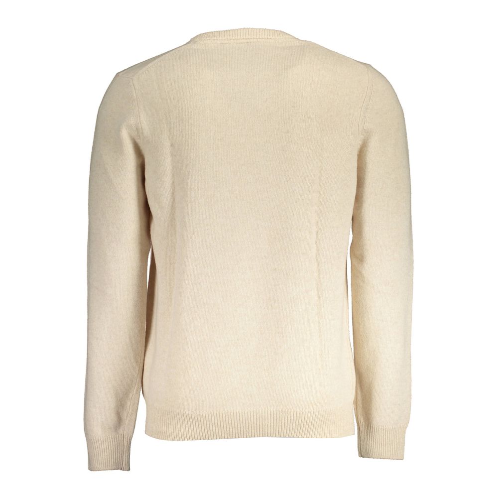 Lyle & Scott Beige Wool Sweater with Logo Detail