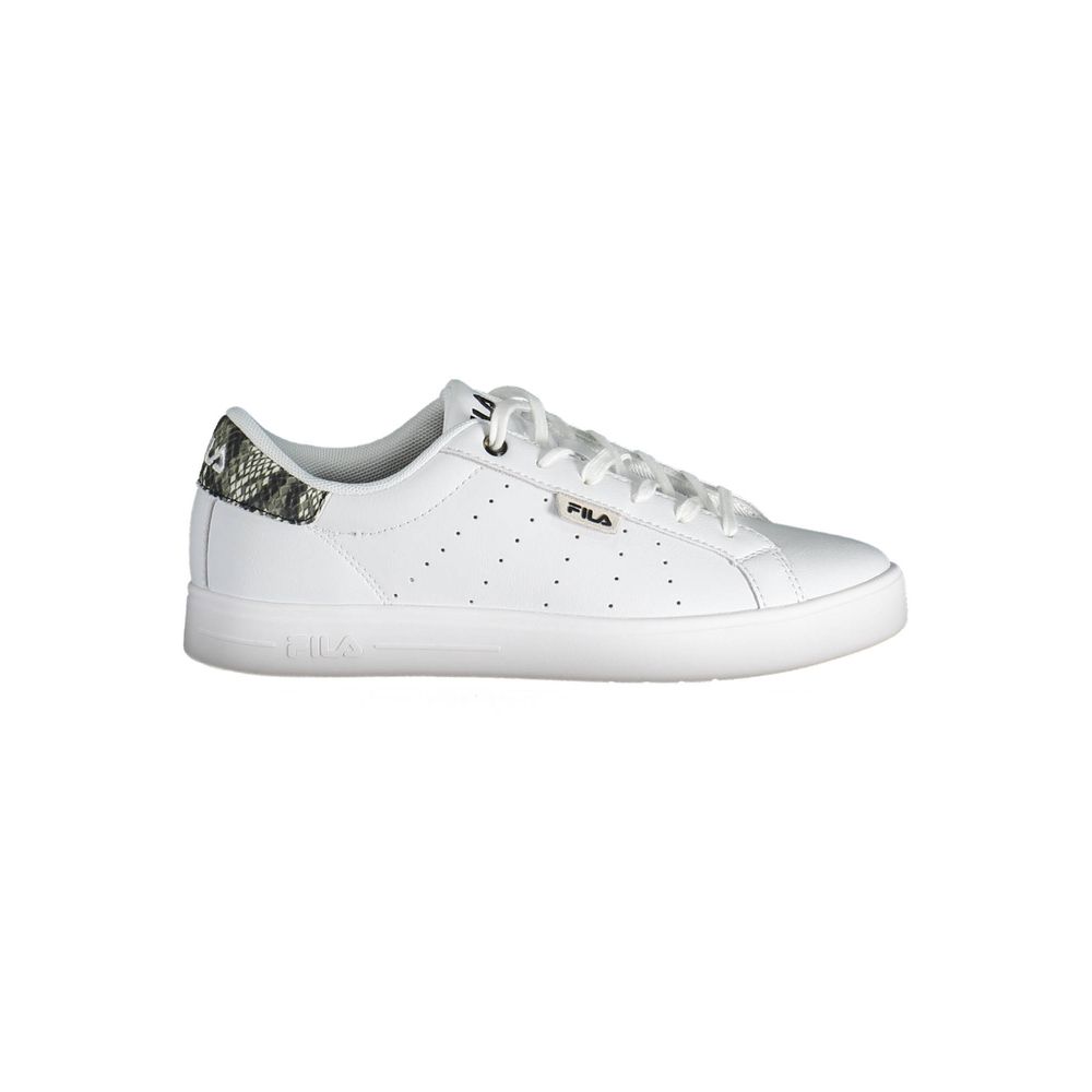 Fila White Polyester Sneaker - Stylish Sports Shoe with Contrasting Details