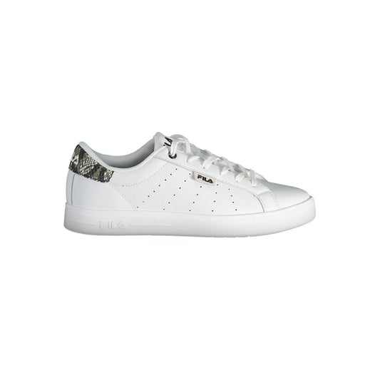 Fila White Polyester Sneaker - Stylish Sports Shoe with Contrasting Details