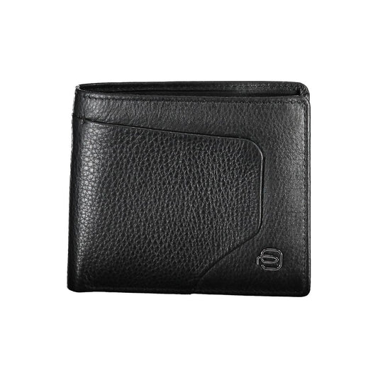 Piquadro Black Leather Wallet: Stylish Functionality Redefined