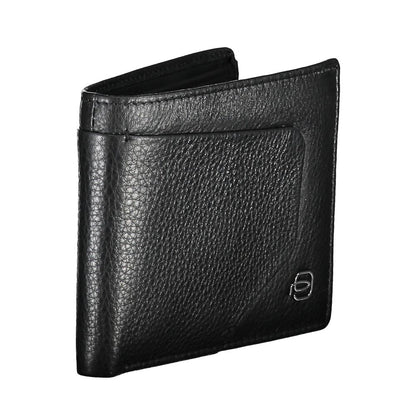 Piquadro Black Leather Wallet: Stylish Functionality Redefined