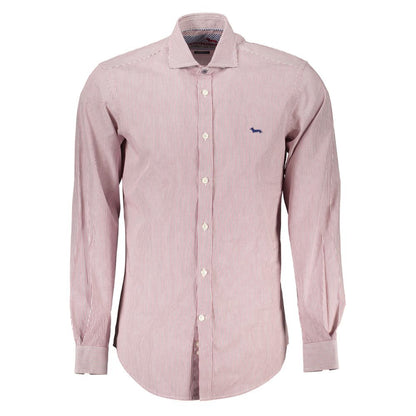 Harmont & Blaine Red Cotton Shirt - Long Sleeve Elegance