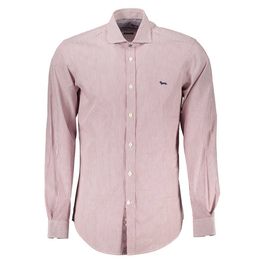 Harmont & Blaine Red Cotton Shirt - Long Sleeve Elegance