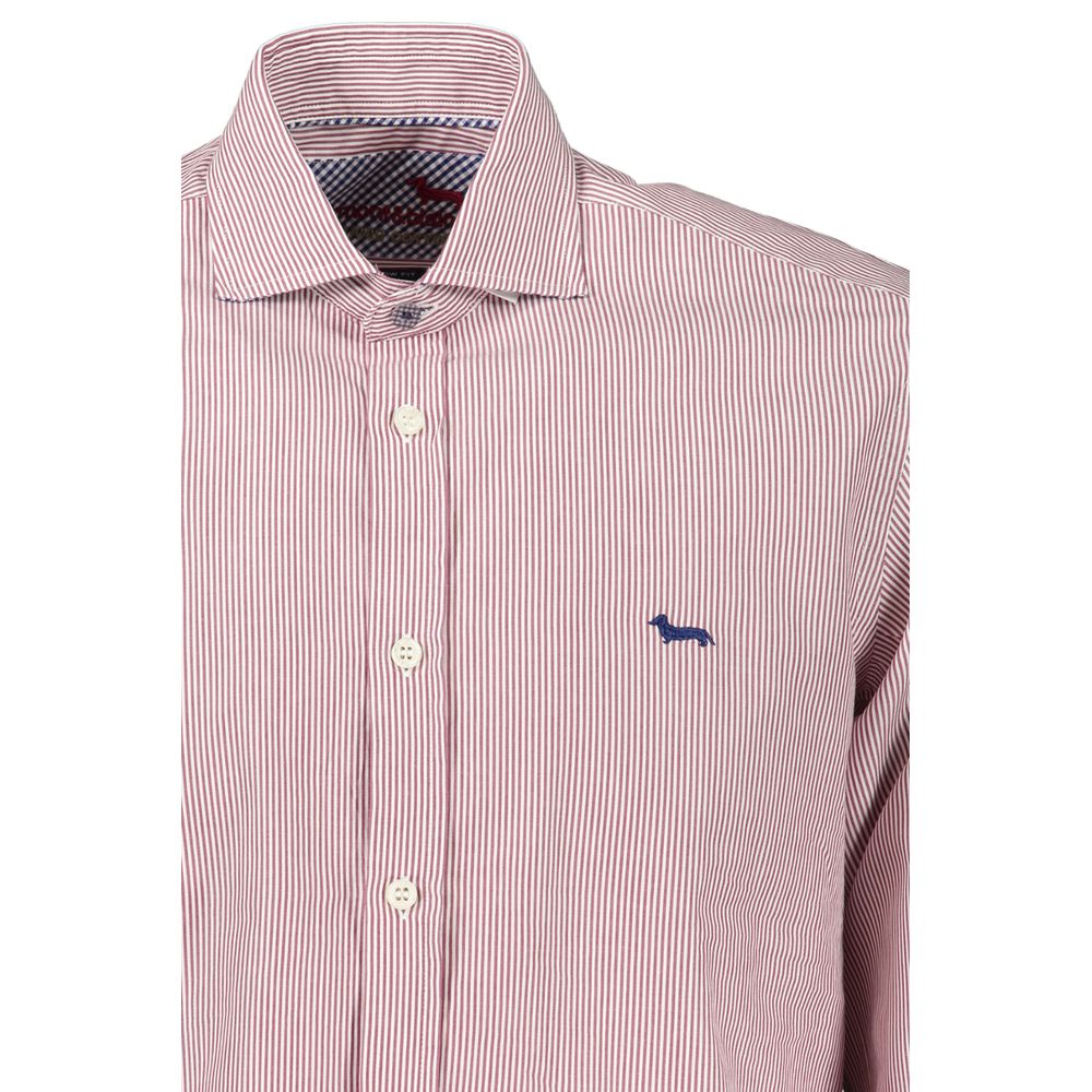 Harmont & Blaine Red Cotton Shirt - Long Sleeve Elegance