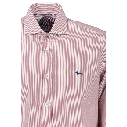 Harmont & Blaine Red Cotton Shirt - Long Sleeve Elegance