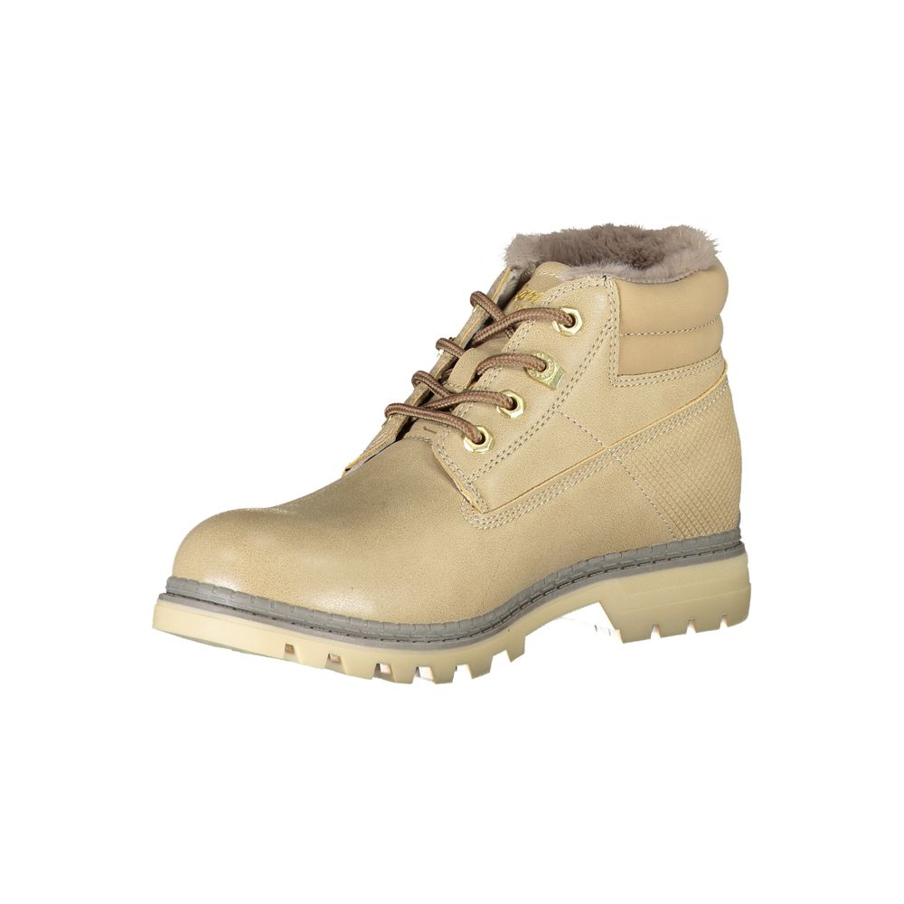 Carrera Beige Polyester Boot with Laces and Contrast Details