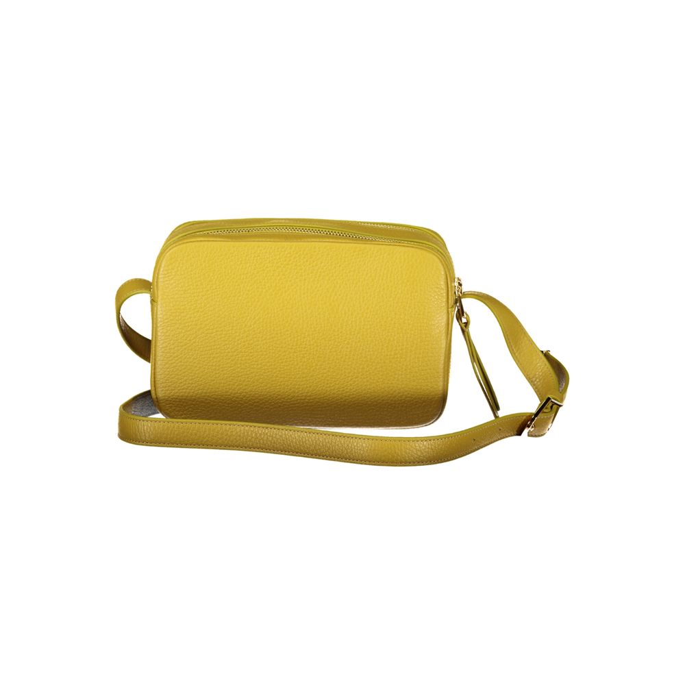 Coccinelle Yellow Leather Mallory Crossbody Handbag
