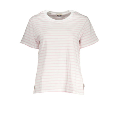 K-WAY White Cotton Short Sleeve T-Shirt with Contrast Details