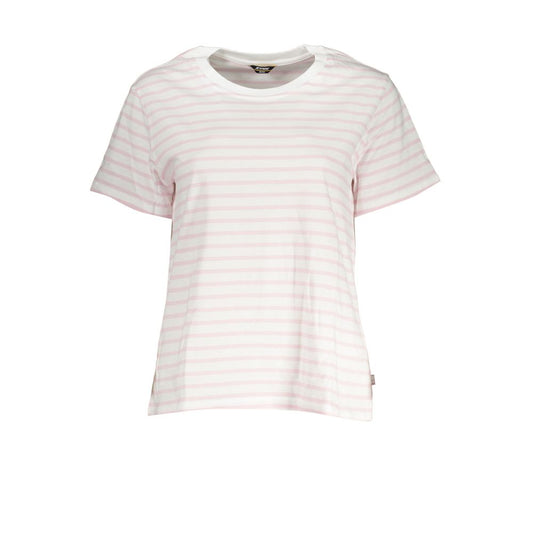 K-WAY White Cotton Short Sleeve T-Shirt with Contrast Details