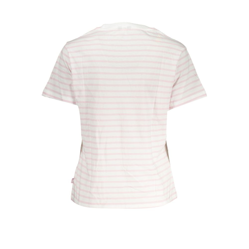K-WAY White Cotton Short Sleeve T-Shirt with Contrast Details
