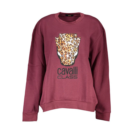 Cavalli Class Purple Cotton Sweater – Bold Streetwear Essential