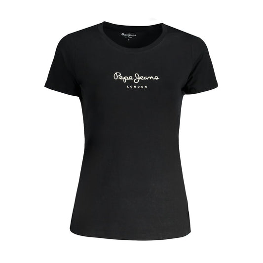 Pepe Jeans Black Cotton Top & T-Shirt