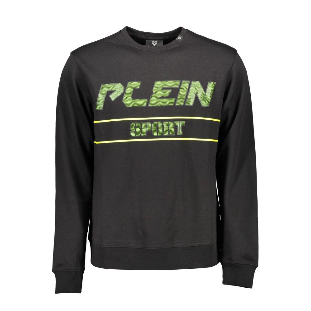 Plein Sport Black Cotton Sweater for Ultimate Comfort