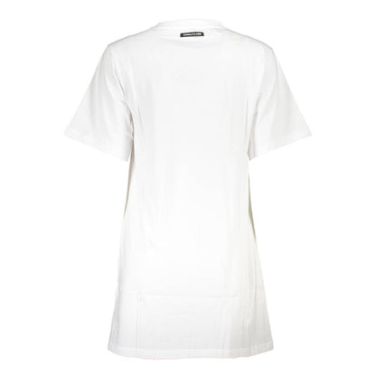 Cavalli Class Bold White Cotton Dress