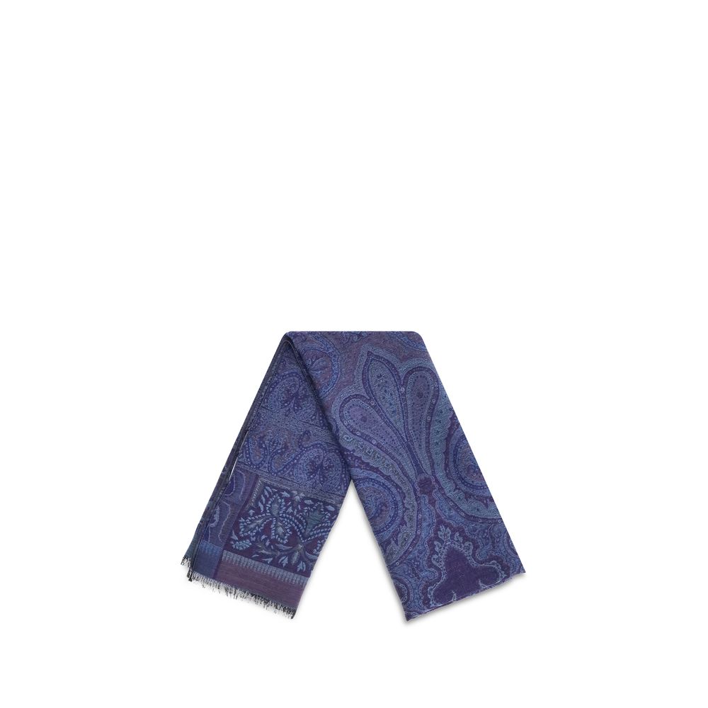 Etro Jacquard Wool and Silk Scarf