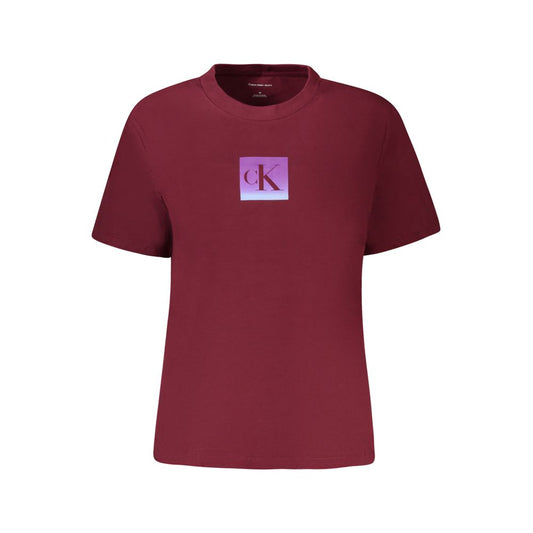 Calvin Klein Red Cotton Short Sleeve T-Shirt
