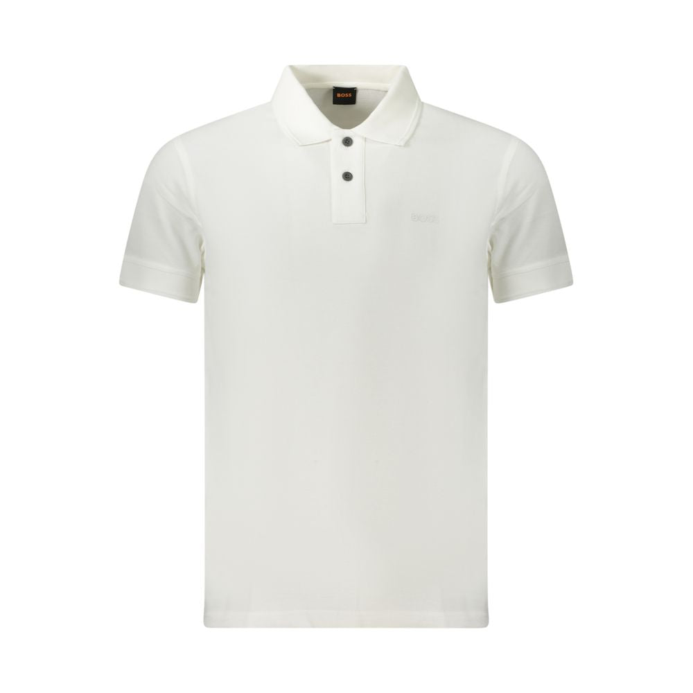 Hugo Boss White Cotton Polo Shirt - Classic Elegance